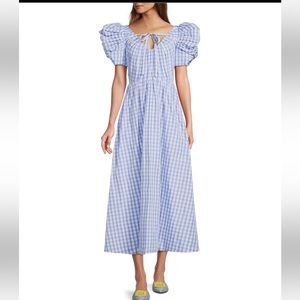 Antonio Melani
x Jennifer Sumko Catherine Gingham Tie Neck Puff Sleeve Dress